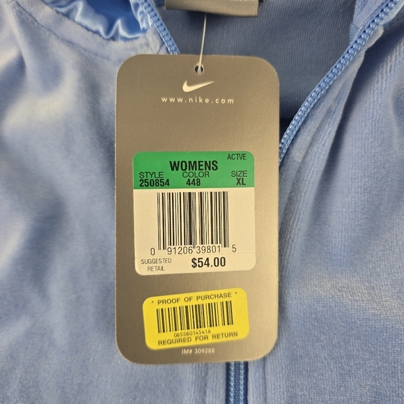 VTG NWT Nike Jacket Fleece Women's Sz XL  (16-18) Blue Gray Tag Y2K - Picture 5 of 11